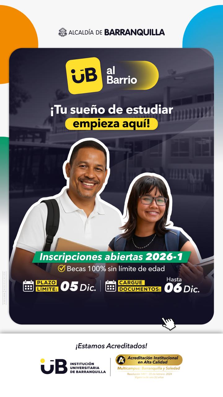 Barranquillero, ponte las pilas: programa IUB al Barrio abre inscripciones para 2026-1
